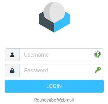 Roundcube login dialog